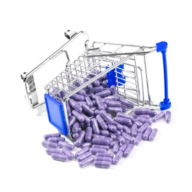 Carts filled with pills clipart