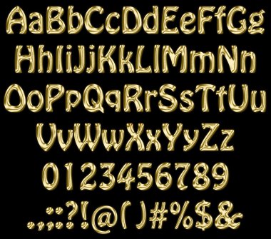 Gold abc clipart