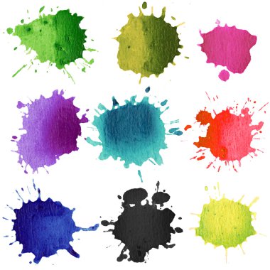 Set of watercolor blobs clipart