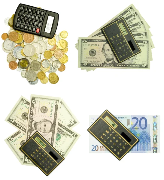 Calculator and money set — Stock Photo, Image