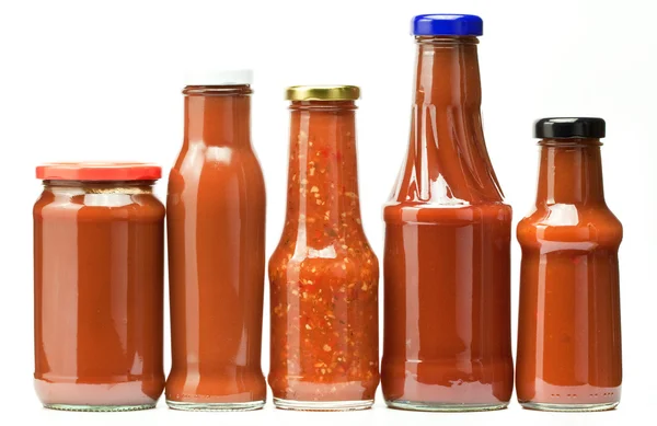 Ketchupflaschen lizenzfreie Stockfotos