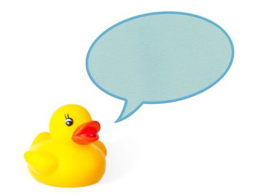 Cute yellow rubber duck talking clipart