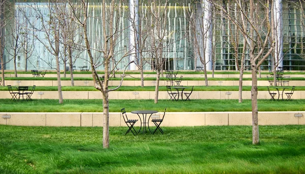 Stock image Modern green patio in business district of LA