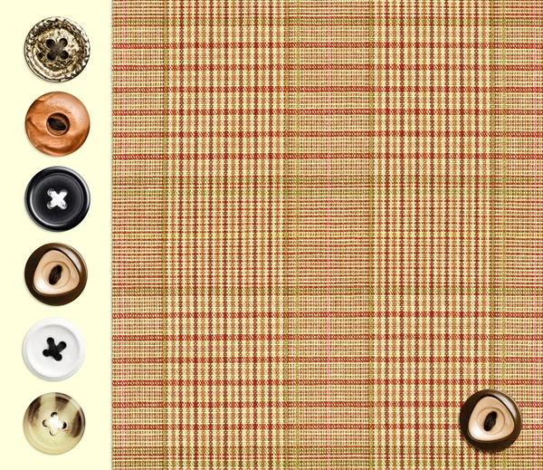 Klassieke geruite textiel met verschillende knoppen set — Stockfoto
