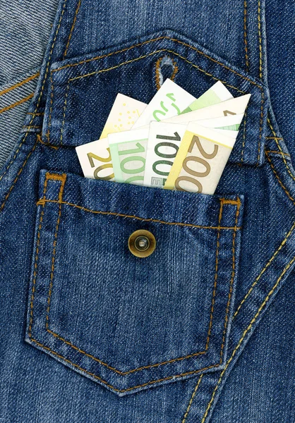 Jeans and money — Stock Photo, Image