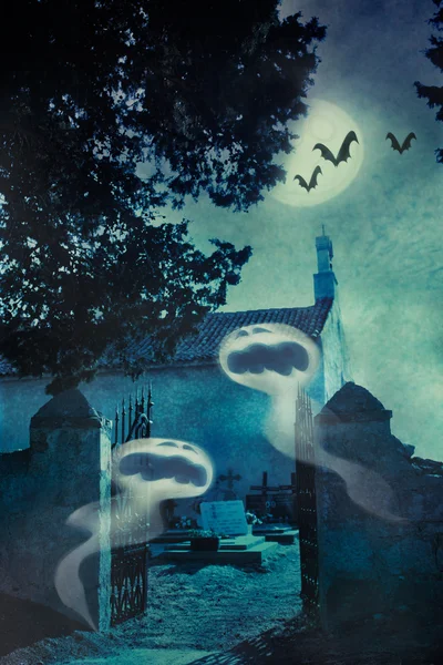Halloween-Illustration mit bösen Geistern — Stockfoto