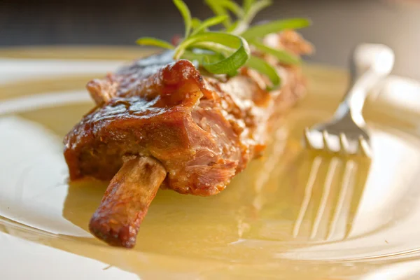 Veal ribs with sauce — Stock Photo, Image