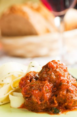 Pasta with meatballs clipart