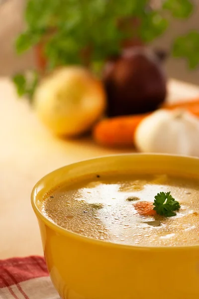 Овощной суп с пастой — стоковое фото