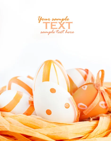 Paskalya yumurtaları turuncu tonlarında — Stok fotoğraf