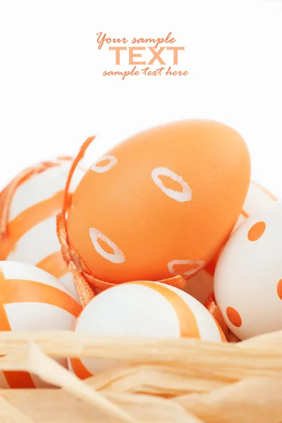 Paskalya yumurtaları turuncu tonlarında — Stok fotoğraf