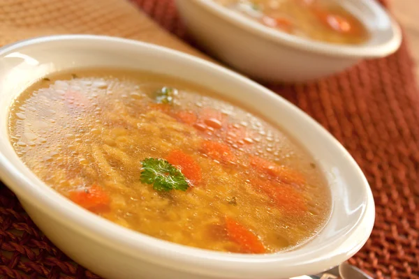 Clear vegetable soup — Stock Photo, Image