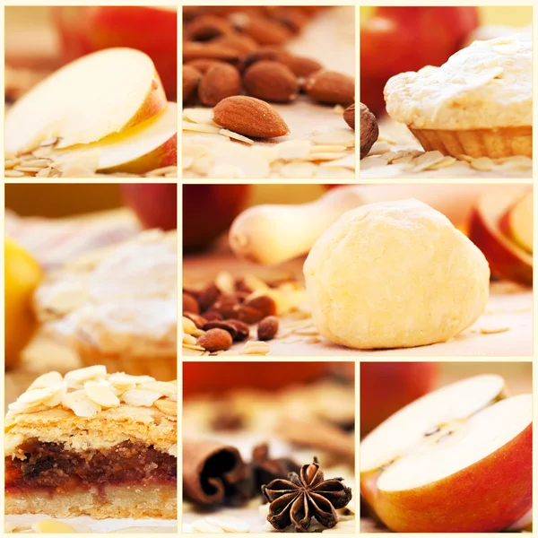 Apfelkuchen-Collage — Stockfoto
