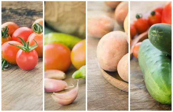 Collage aus frischem Gemüse — Stockfoto