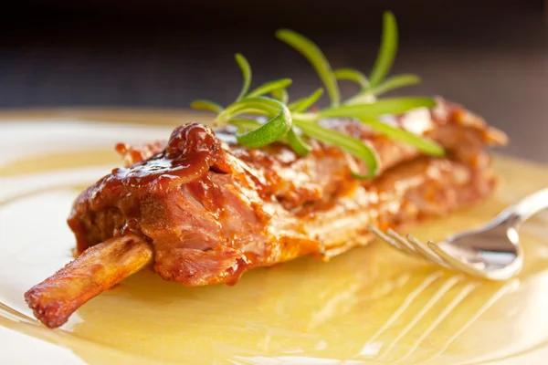 stock image Veal ribs with sauce