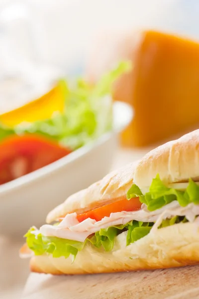 Šunkový a sýrový sendvič — Stock fotografie