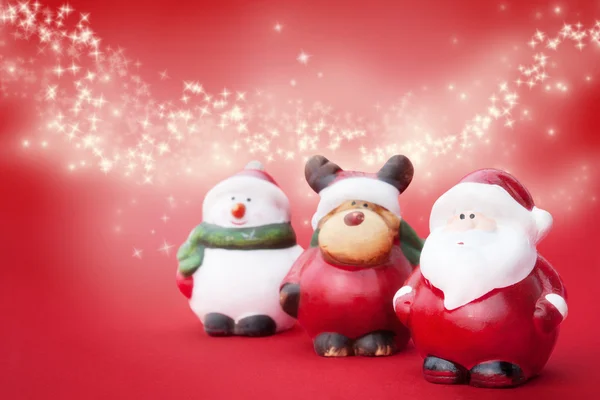 Papai Noel, Rudolph e Boneco de Neve — Fotografia de Stock