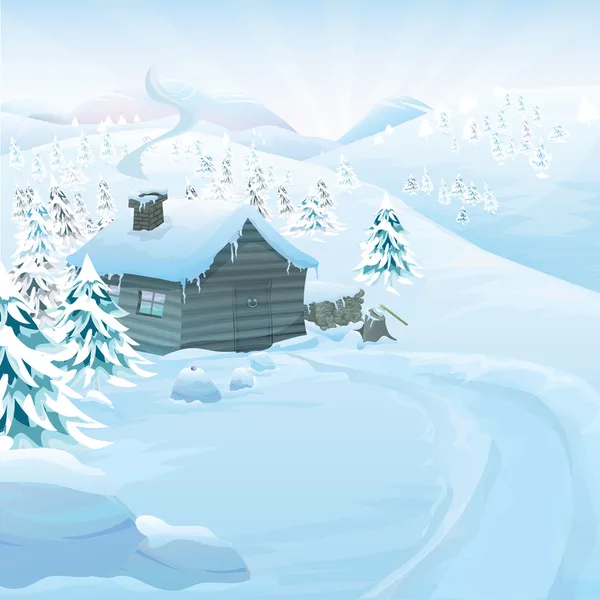 Vetor paisagem de inverno —  Vetores de Stock