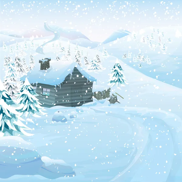 Vector paisaje de invierno — Archivo Imágenes Vectoriales