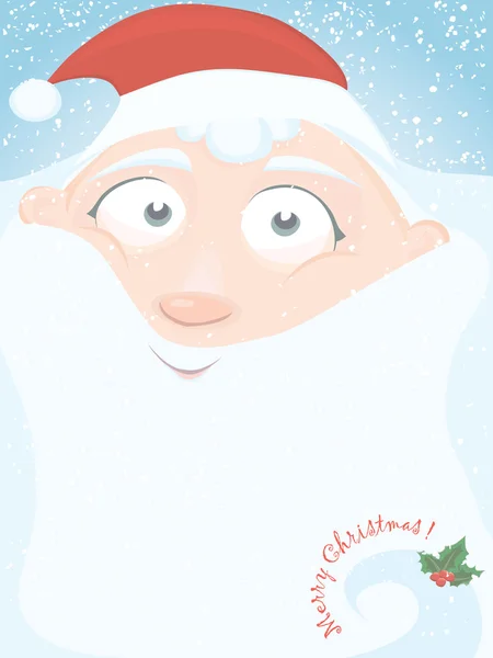 Christmas card with little Santa — Stock Vector