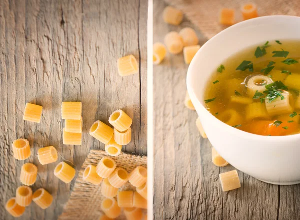Овощной суп с макаронами — стоковое фото