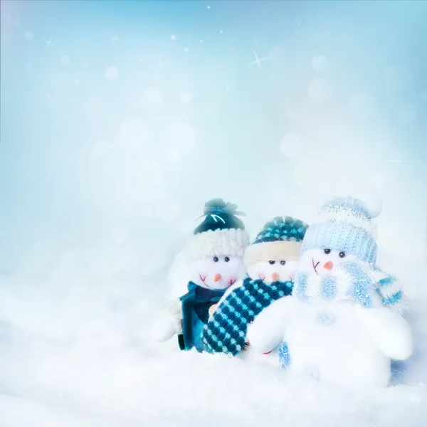 Three snowmen — Stock Photo, Image