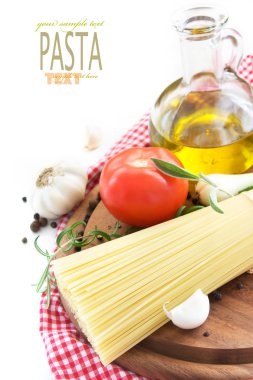 Spaghetti with ingredients clipart