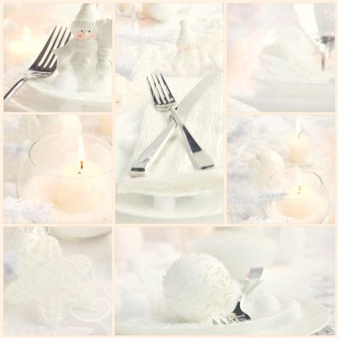 Christmas dinner collage clipart