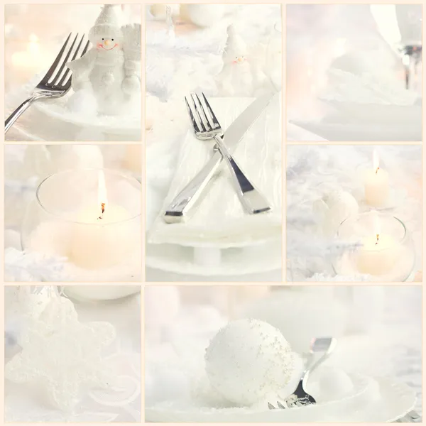 Cena di Natale collage — Foto Stock