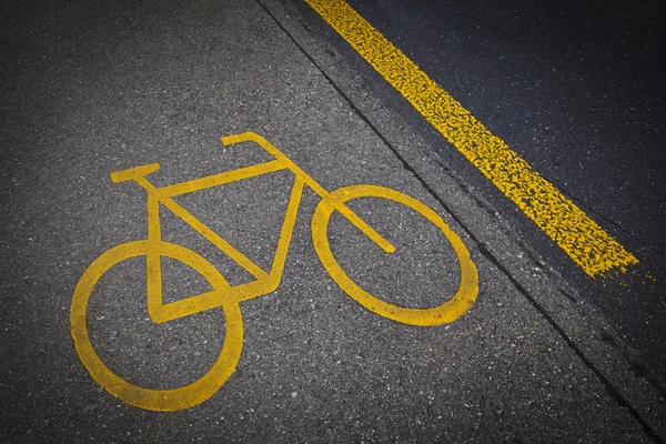 Segnale stradale della bicicletta — Foto Stock