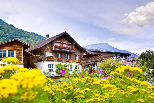 Obec Brienz ve Švýcarsku — Stock fotografie