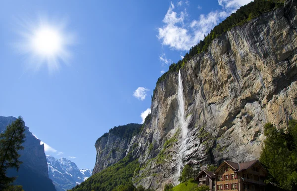 Lauterbrunnen vodopád, Švýcarsko — Stock fotografie