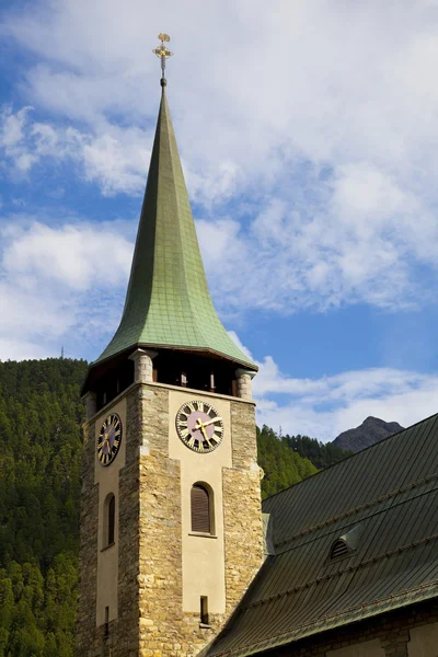 A torony ból zermatt churchi, Svájc — Stock Fotó