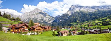 Grindelwald Village Panorama clipart