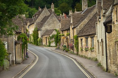 Cottages and main street in Castle Combe, Cotswolds, UK clipart