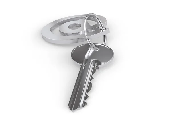 Key with @ trinket — Stock Photo, Image