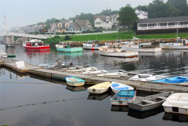 Boats in harbor clipart