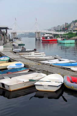 Boats in harbor clipart