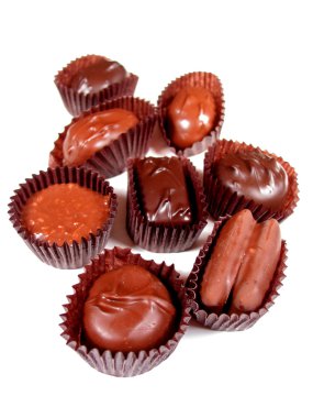 Chocolates on white 1 clipart