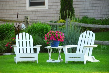 Two lawn chairs clipart