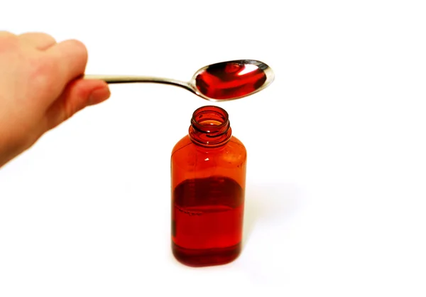 Cough syrup spoon — Stock Photo, Image