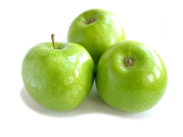 Zielone jabłko biały — Zdjęcie stockowe