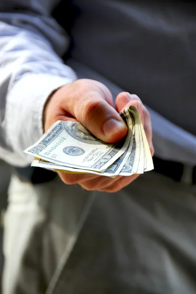 Hand offer money — Stock Photo, Image
