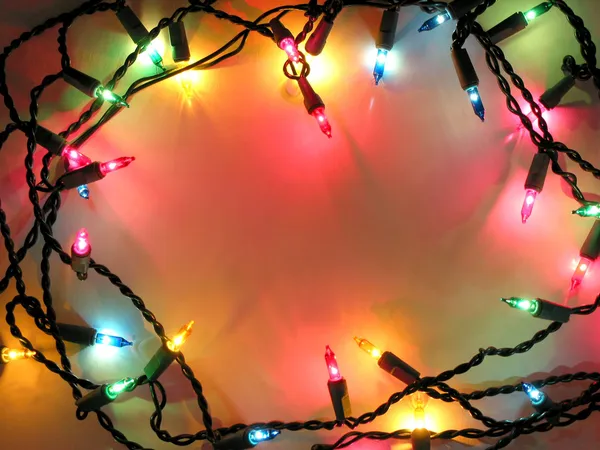 Christmas lights frame — Stockfoto