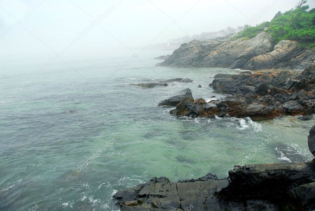 Foggy coast of Maine