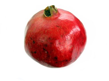 Red pomegranate on white background clipart