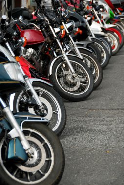 Row of motobikes clipart