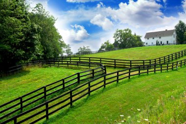 Rural landscape farmhouse clipart