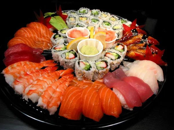 Sushi parti bricka — Stockfoto