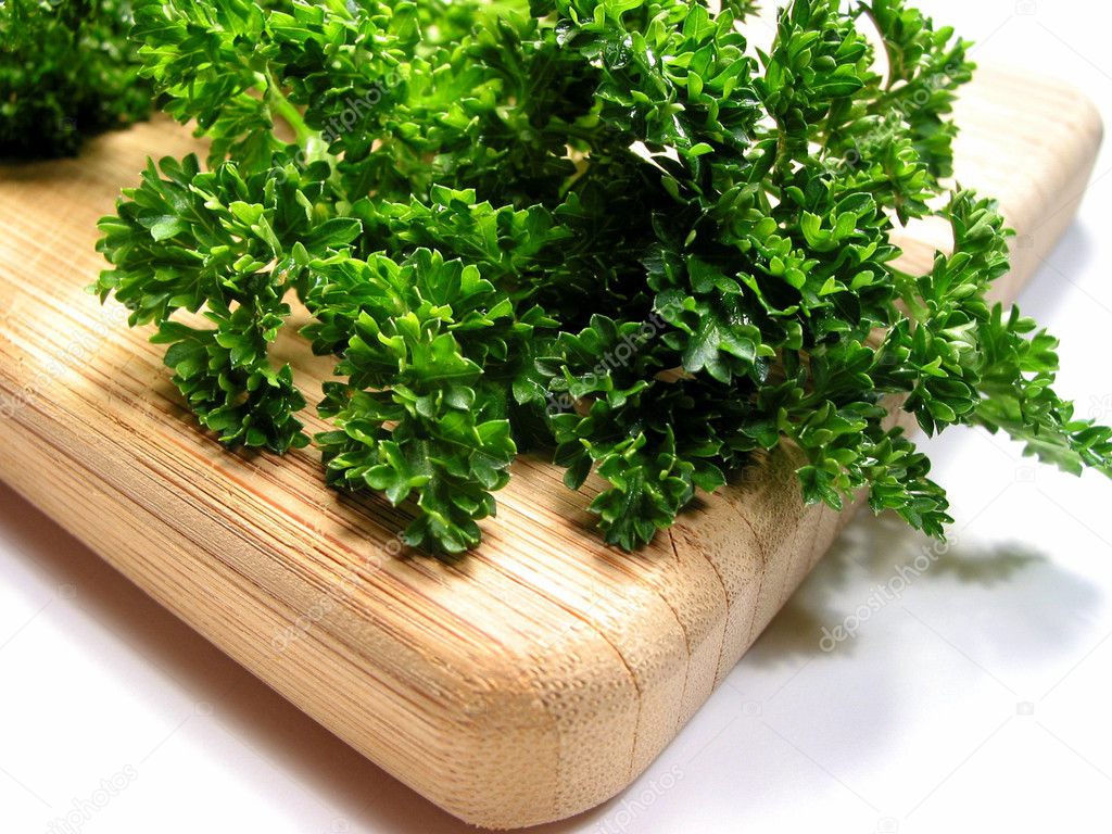 Fresh parsley on cutting board 1